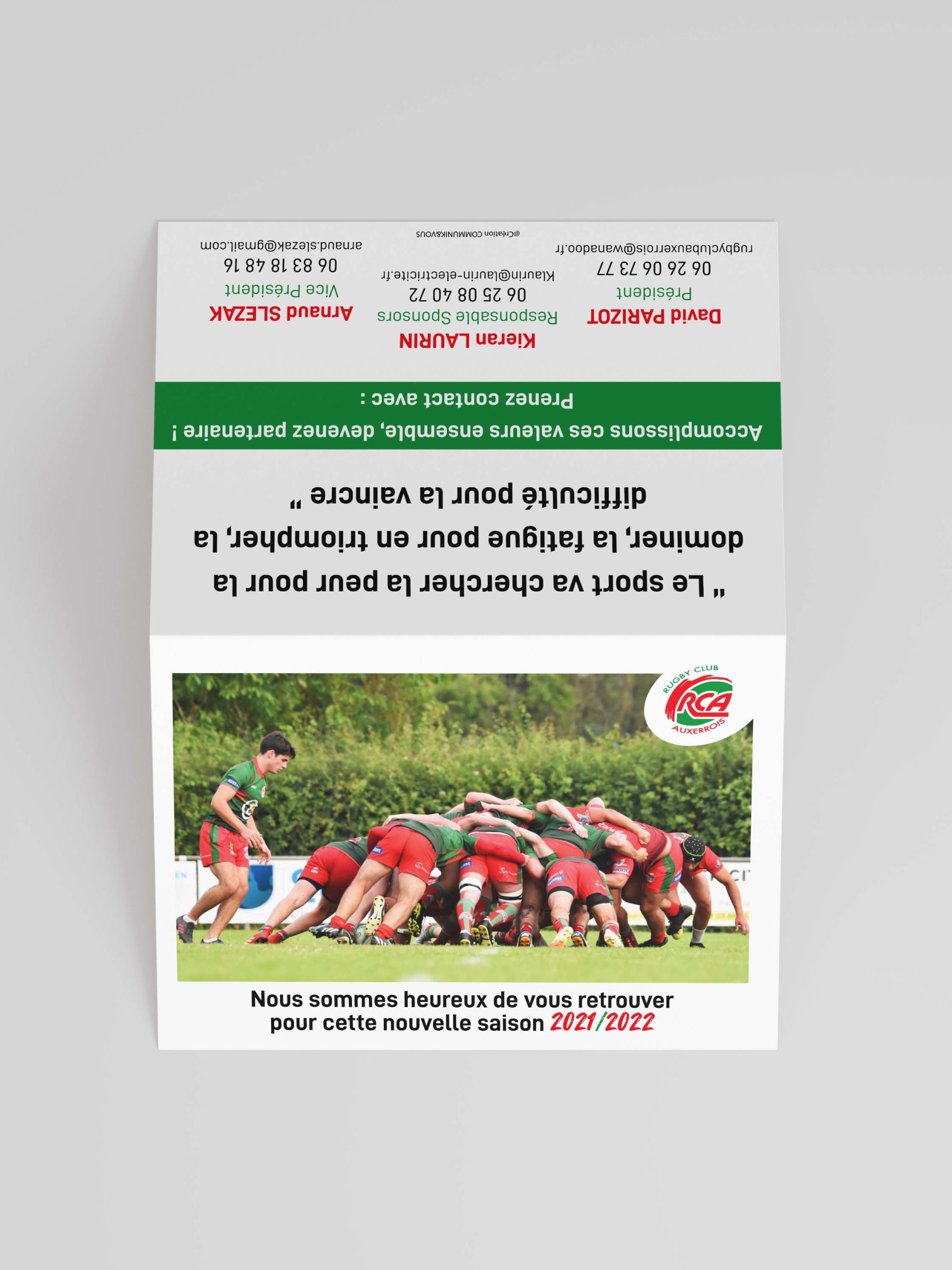Création Calendrier des Matchs – Rugby Club Auxerrois