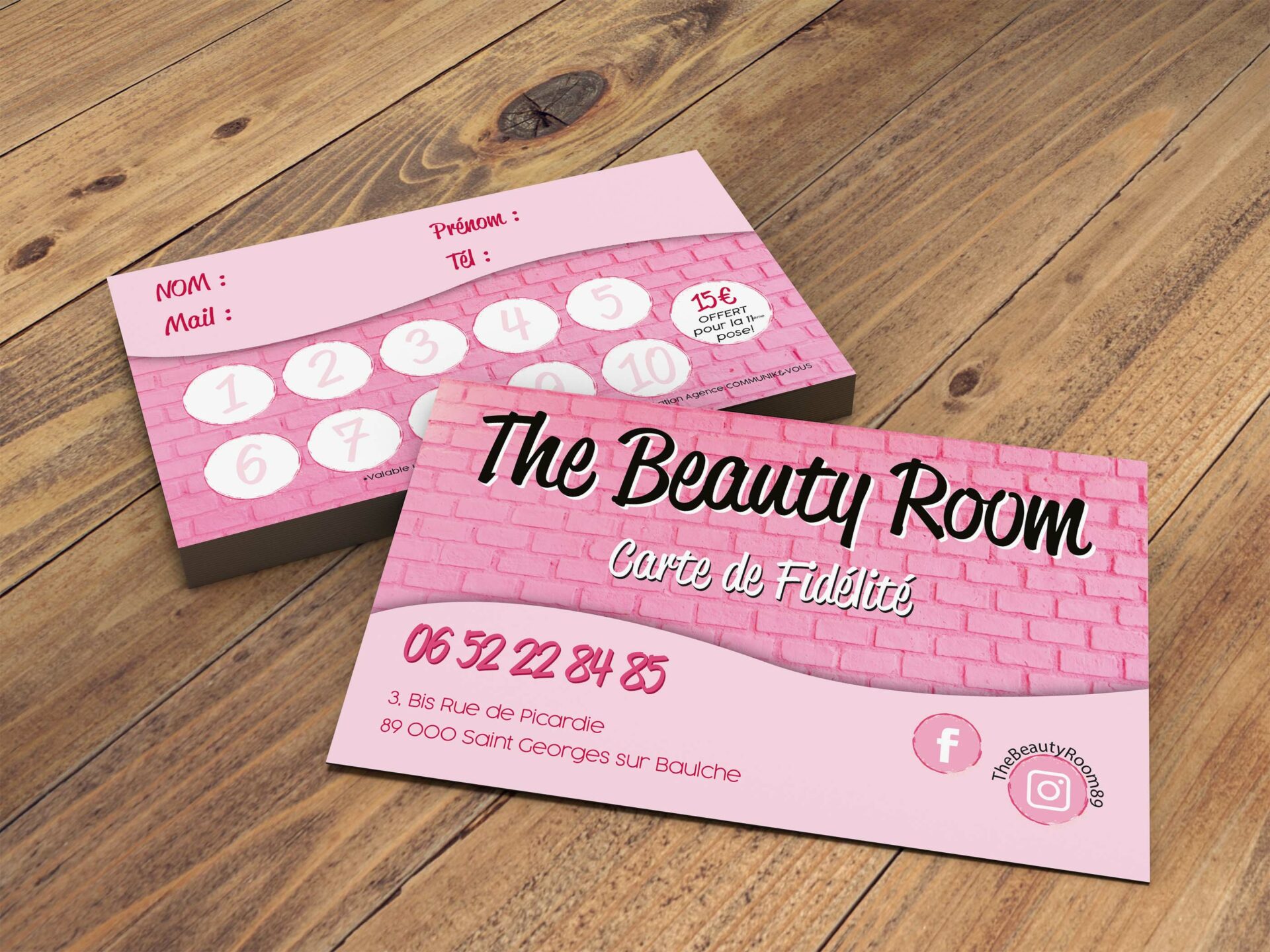 Création de Cartes de Fidélité pour Beauty Room